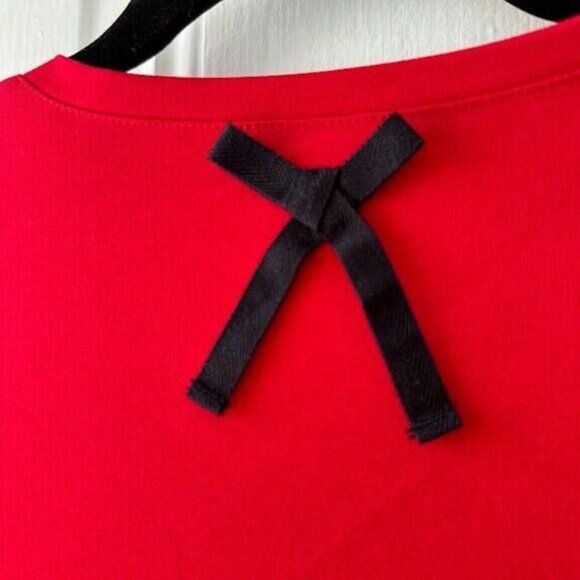 Kate Spade Broome Street Mini Dress Womens Small Red Fit and Flare Bell Sleeve - Picture 8 of 9